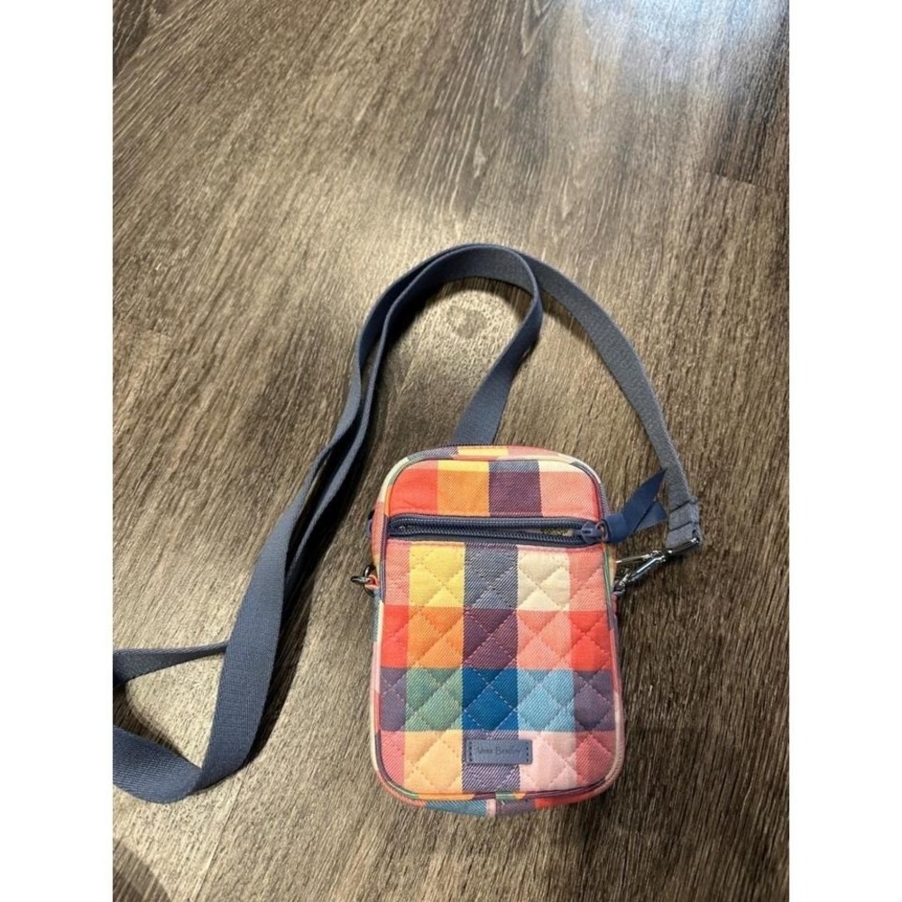 Vera Bradley Rainbow Plaid Quilted Crossbody Phone Bag